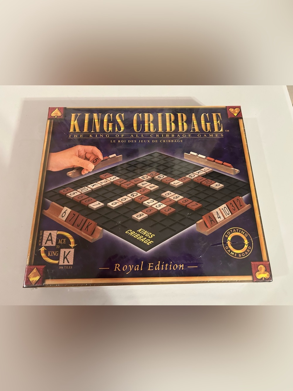 NEW Kings Cribbage Board Game Rotating Game Board Royal Edition Ace To King